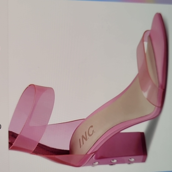 INC International Concepts Shoes - INC  WOMEN'S MAKENNA TWO-PIECE CLEAR  VINYL DRESS SANDALS PINK  9W